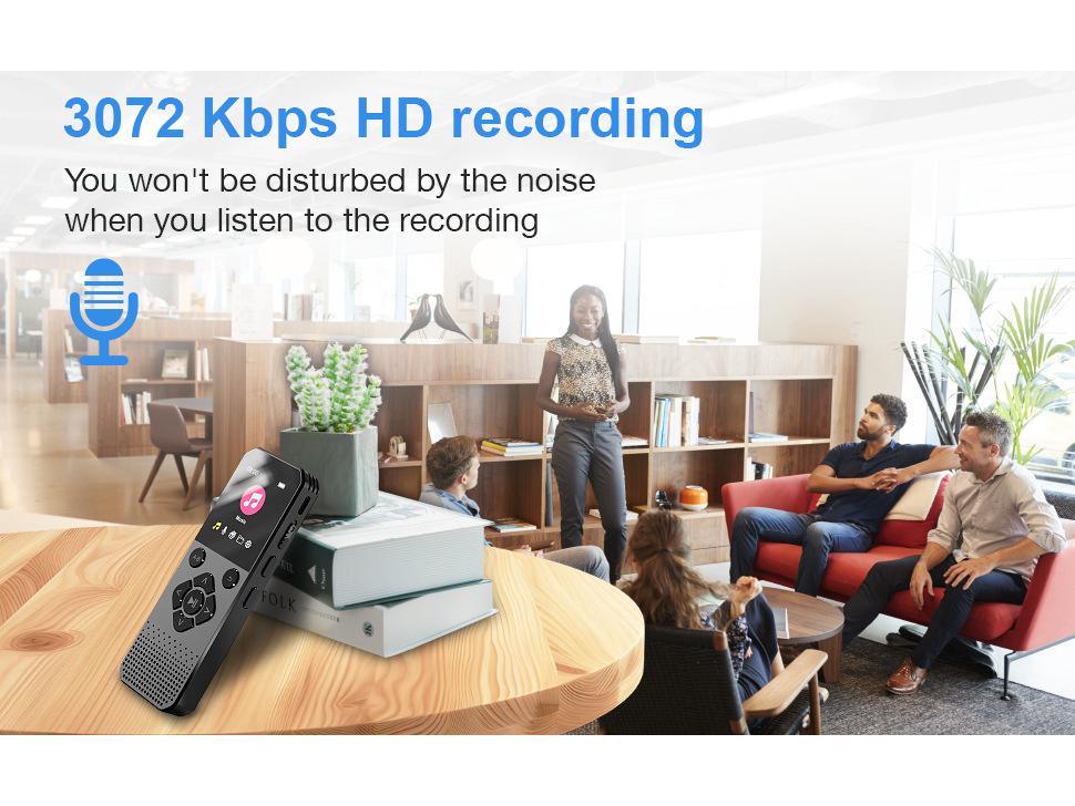 High-Definition Noise-Reducing Voice Recorder with Long Standby for Students and Business Meetings