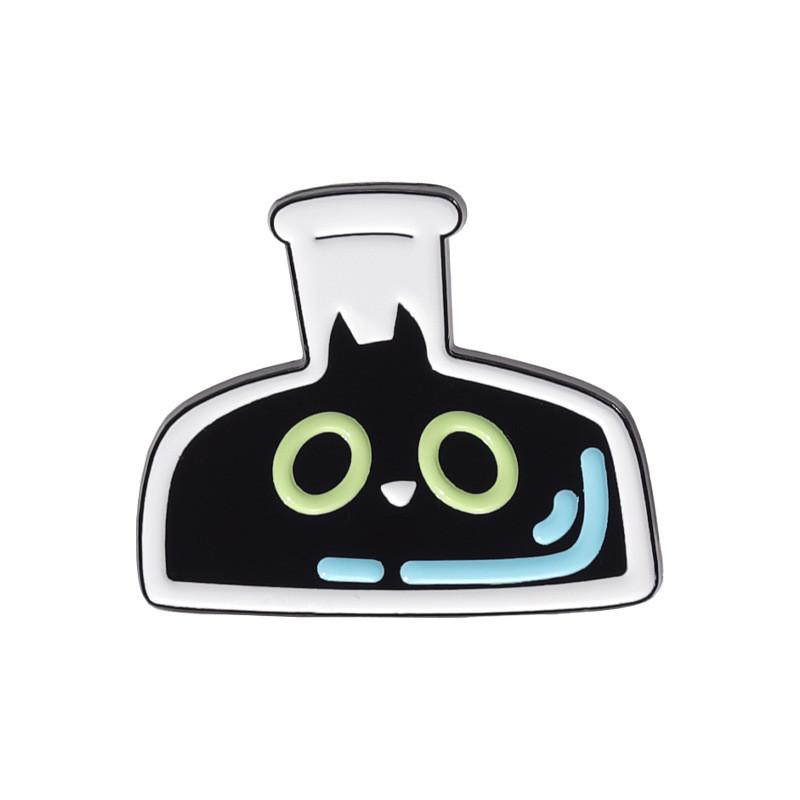 

Black Cat Creative Design Brooch Set Unique Cartoon Animal Accessories For Unisex Style QHXZ2021