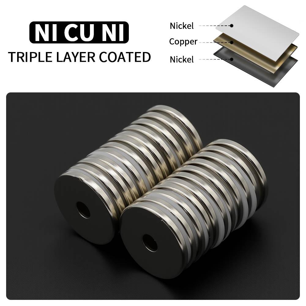 25x3-5mm Powerful with holes Neodymium Magnet N35 NdfeB Permanent Magnetic imanes Round Super Strong Fridge Magnets DIY