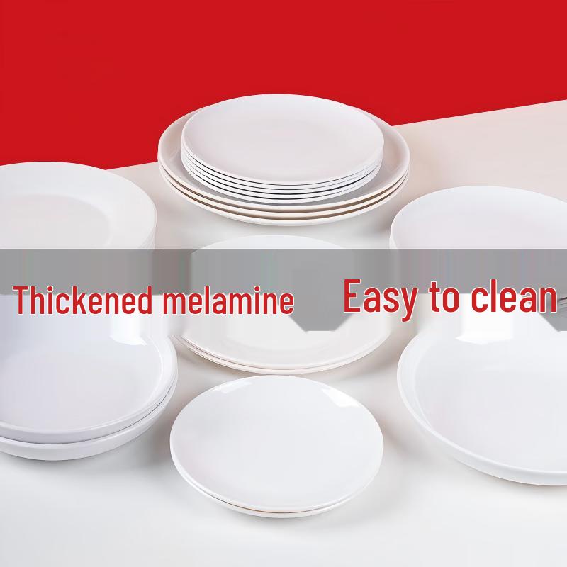 Di Rui En Melamine Round Dinner Plates (10-Pack)