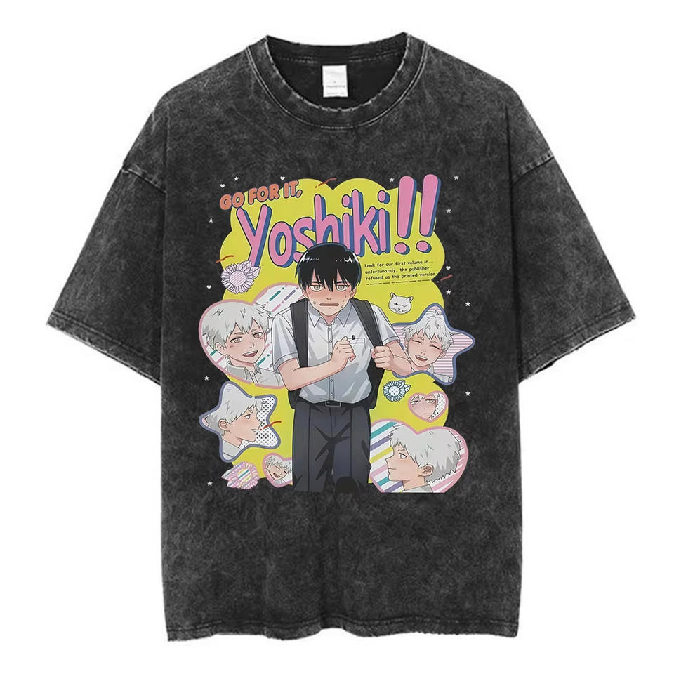 Vintage Washed The Hikaru Died Anime Graphic T‑Shirt Unisex Black Casual Streetwear Soft Cotton Loose‑fit Tops Apparel