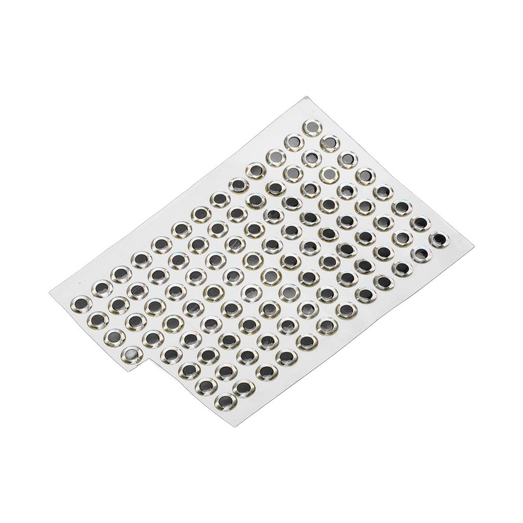 100pcs 10mm Artificial Fishing Eyes Fish Eyes Sticker Fishing Accessories Tackle Fishing Lure EyesSilver