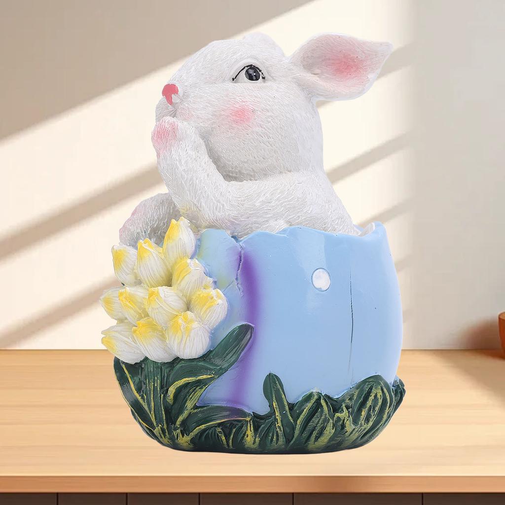 Easter Bunny Statue Exquisite Decorative Easy to Maintain Easter Egg   Decor for Garden Yard Home