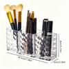 Clear Acrylic Makeup Brush Holder 3 Compartment Cosmetic Organizer