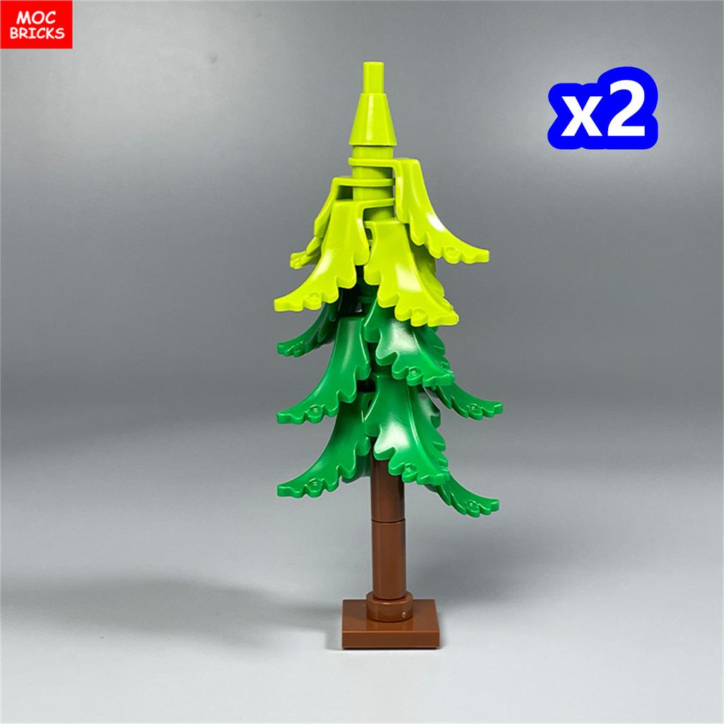 MOC Bricks Plant Winter Tree Model Forest Bush Pine Building Block City Street House Cottage Scene Decoration Kid Toy Gift