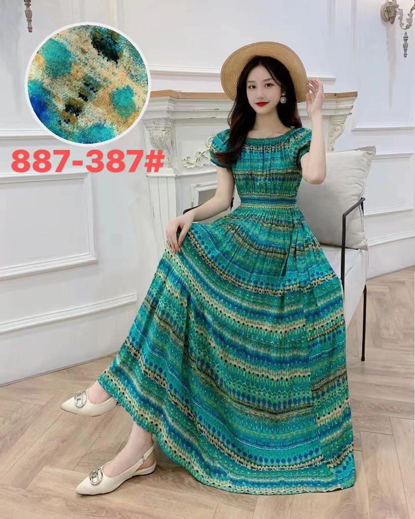 Seaside vacation beach dress cotton floral dress female shabahemi muslim