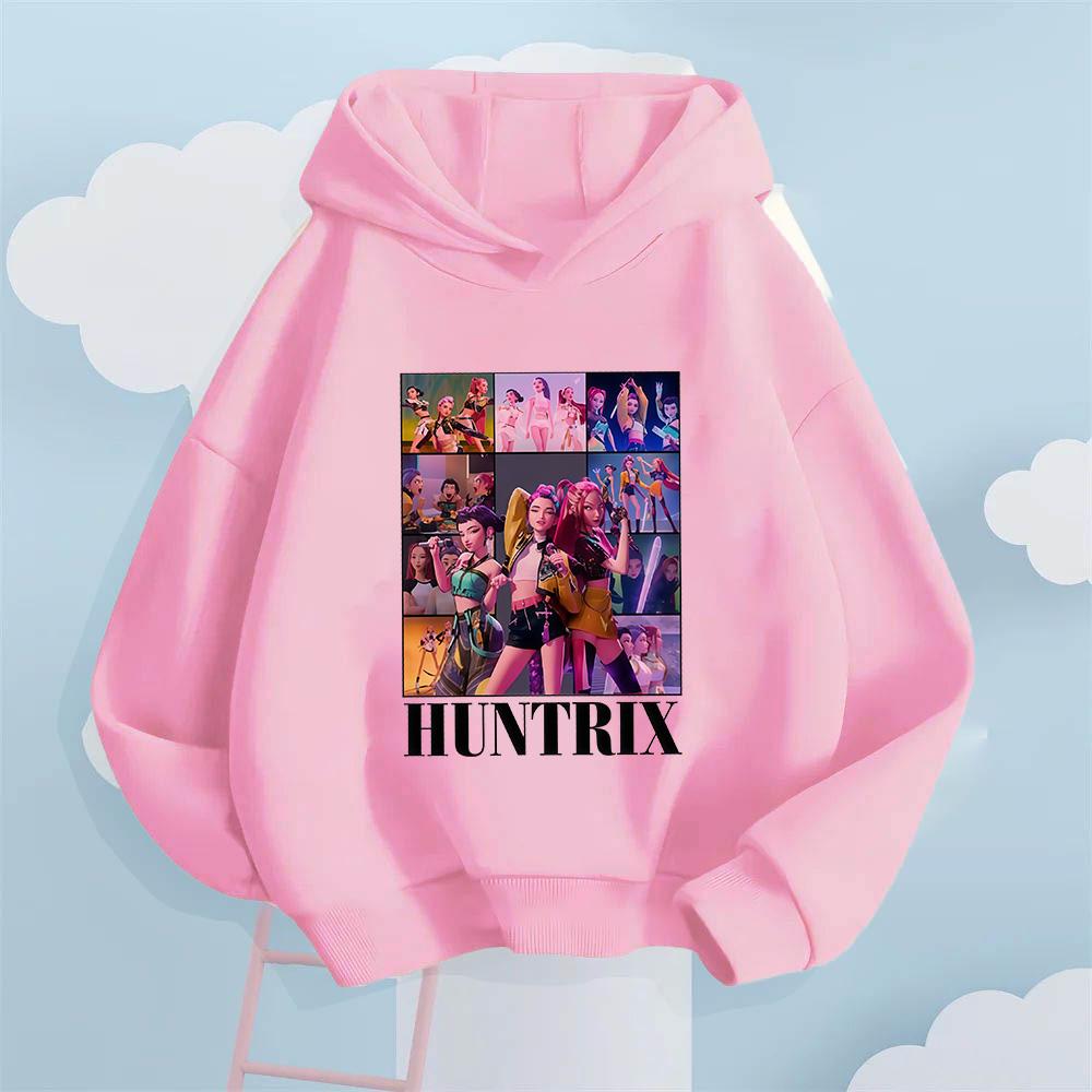 2025 Höst/Vinter Barnsportkläder, Flickors Lediga Topp, Sportkläder Tryckt Kpop Devil Hunter Hoodie