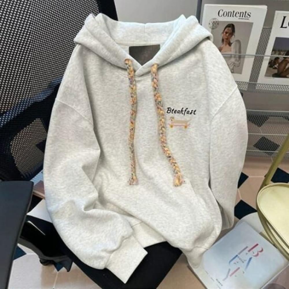 Navava Men Casual Embroidery Point Long Sleeve Hooded Sweatshirt Nt2153