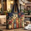 Gesteppte Tragetasche Retro-Print Stoff Pendler-Tote Vintage Leicht Faltbare Handtasche für Damen Tägliche Nutzung Reise Einkaufen