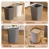 Large Capacity Lidless Trash Can for Home & Office - Suitable for Bathroom, Kitchen, Living Room