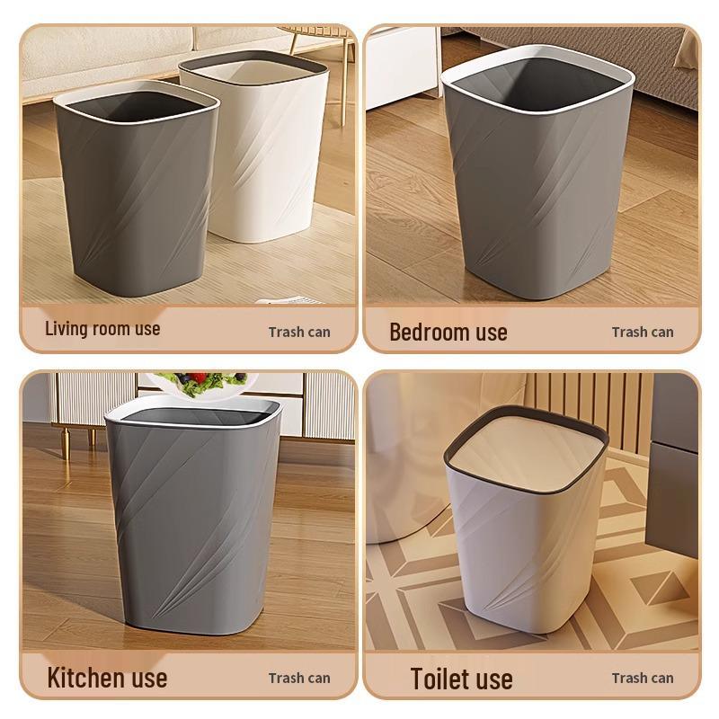 Large Capacity Lidless Trash Can for Home & Office - Suitable for Bathroom, Kitchen, Living Room