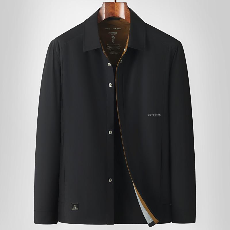 Spring and Autumn Lapel Shirt Edition Top Young and Middle-aged Light Luxury Business Leisure Army Green Jacket