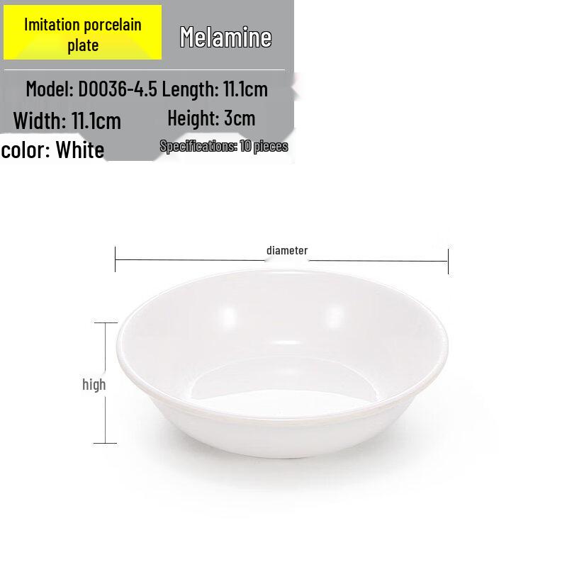 Melamine Three-Compartment Side Dish Plates (10-Pack)