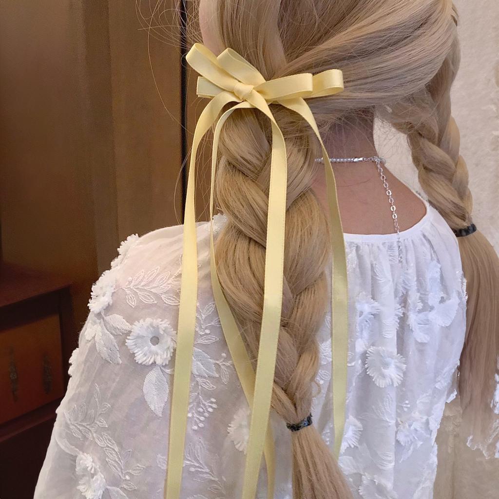 2pcs Y2K Ribbon Bow Hair Clips Decorative Hairpins with Floating Tails for Women Weddings and Parties DEcoration