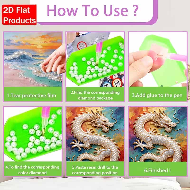 Pearl Art Painting Home Wall Decor Chinese Dragon Pearl Gemstone Painting Picture Crafts Adult/Beginner Gift Creative Home Decor Unframed