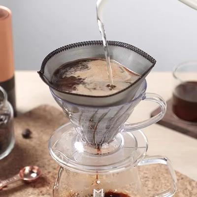 1pc/40pcs Reusable Coffee Pouring Filter, Paperless Coffee Filter, Stainless Steel Conical Filter, 3-4 Cups of Coffee
