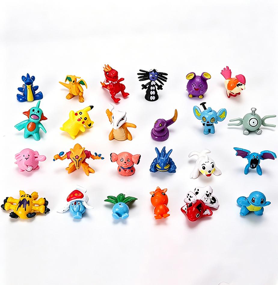 24-144pcs Anime Pokemon Pikachu Figure Action Toys 2-3cm Mini Not Repeating Figures PVC Model Kawaii Birthday Christmas Gifts