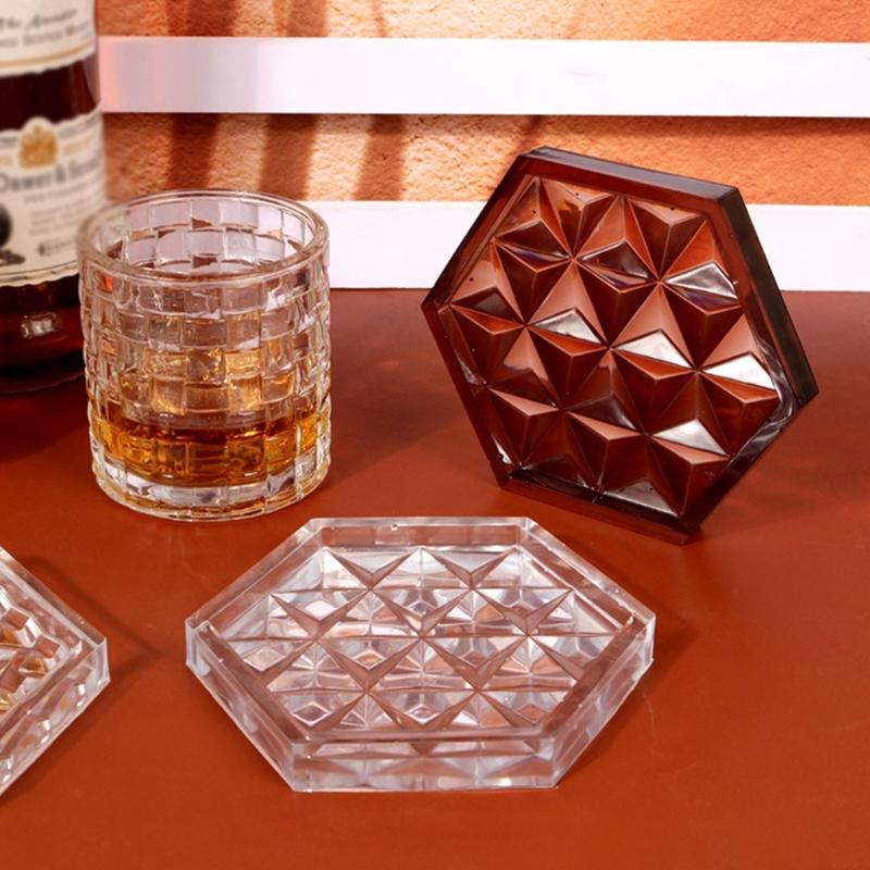 Gemeotric Hexagon Coaster Mold Resin Silicone Molds Diy Crystal Glues Storage Tray Mold for Making Fruit Storage Plate