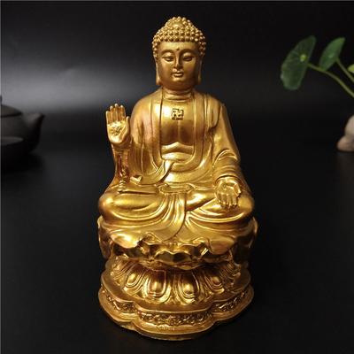 Auksinė kinų Feng Shui Budos statula Rankų darbo dervos amatai Meditacijos Budos skulptūros Figūrėlės Namų dekoravimo statulėlės