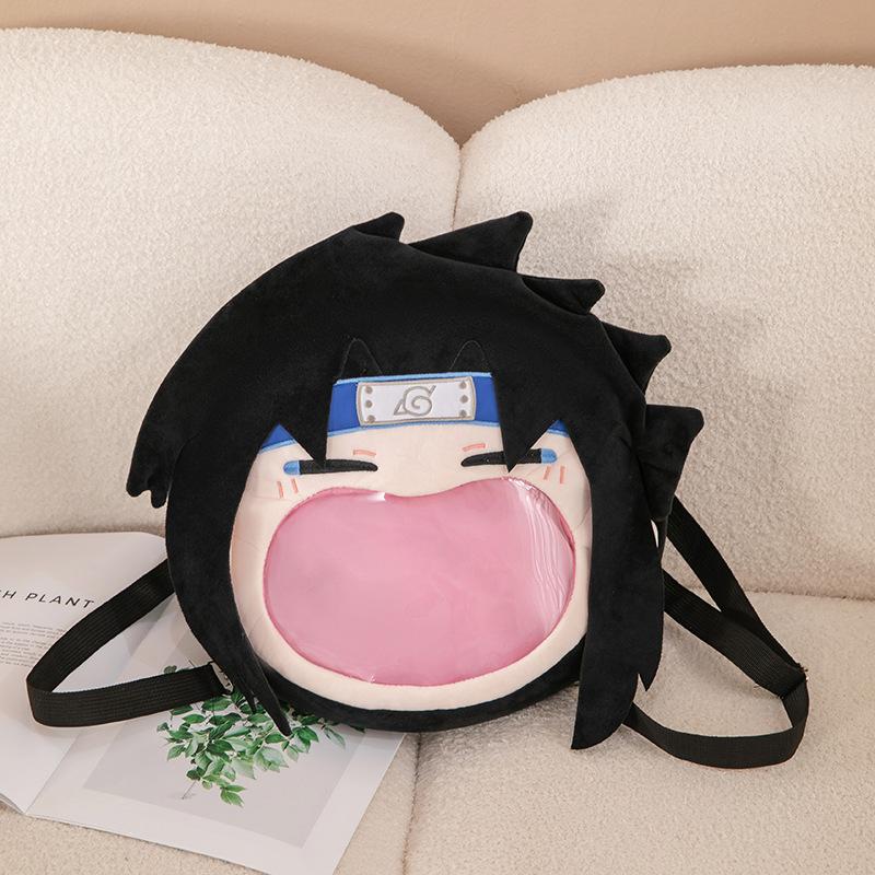 

Наруто Синдзюку Учиха Саске Большой Рот Периферийная Кукла Хранение Двойной Плечевой Кроссбоди Сумка Подарок one size fits all чёрный