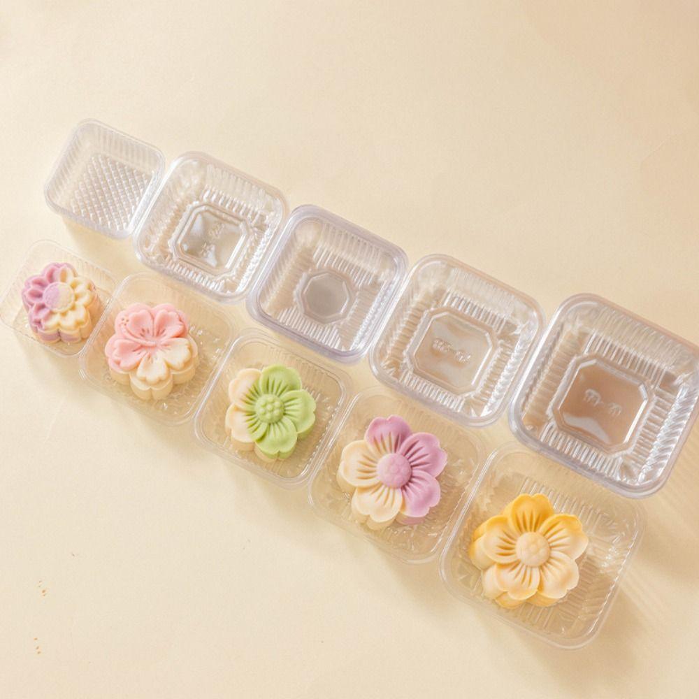 100PCS Plastic Mooncake Packaging Tray Thicken Dessert Plate Mooncake Plastic Inner Tray  Dim Sum