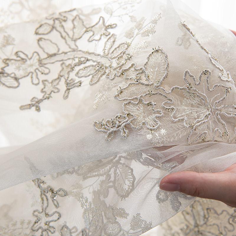 Prinsesse Vind Broderi Vindusgardin Hvit Garn Halvgjennomsiktig Skilleveggsgardin Blonder Erker Vindu Balkong Stue Ferdig Gardin Garn