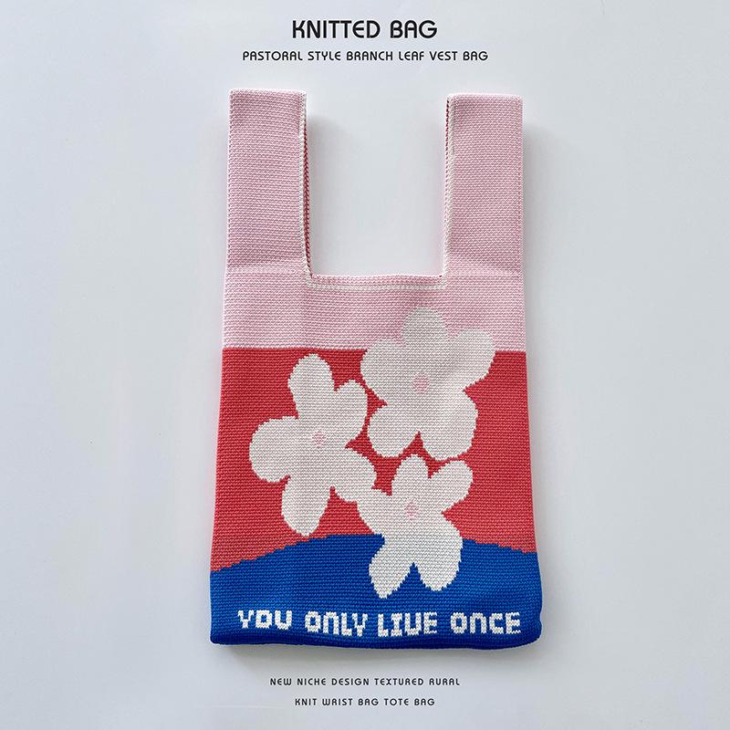 Colorful Knitted Handbags: Women's Fashion Shoulder Bags & Vest Waistcoat Styles