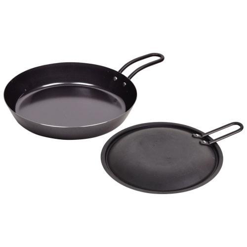 PEARL METAL One-Handed Grill Pan, 20cm, with Lid, Recipe Included, Induction Compatible, Iron, Easy Cooking, Made In Japan, HB-1603