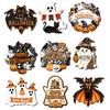 Spooky Party Decorations Black Cat Ghost Door Sign, Halloween Decorative Plaque, Wooden Hanging Plaque Vintage Rustic Decor with Jute Rope,