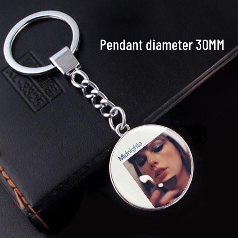 Taylor Swift Vinyl Record Gem Pendant Keychain