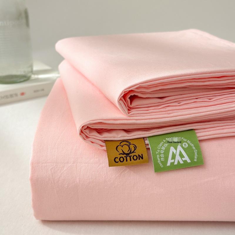 Class A Pure Cotton Washed Bed Sheet - Single, Double, Universal Four Seasons Quilt Cover Pillowcase/Single светло-розовый