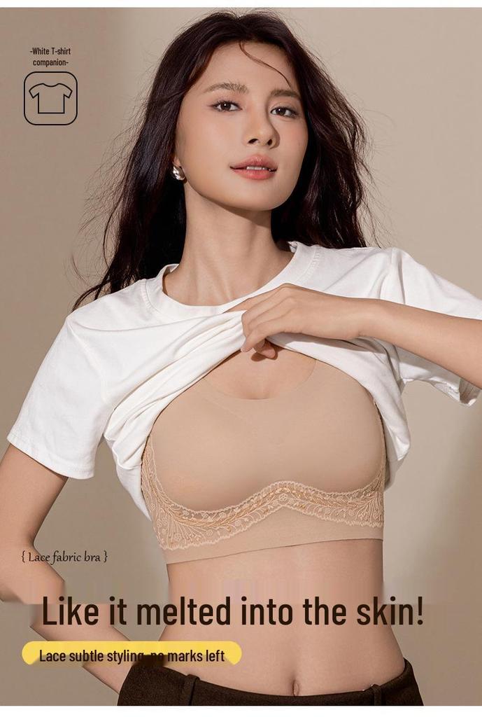 Seamless Back-Support Lift Bra with Wide Straps and Integrated Wireless Cups