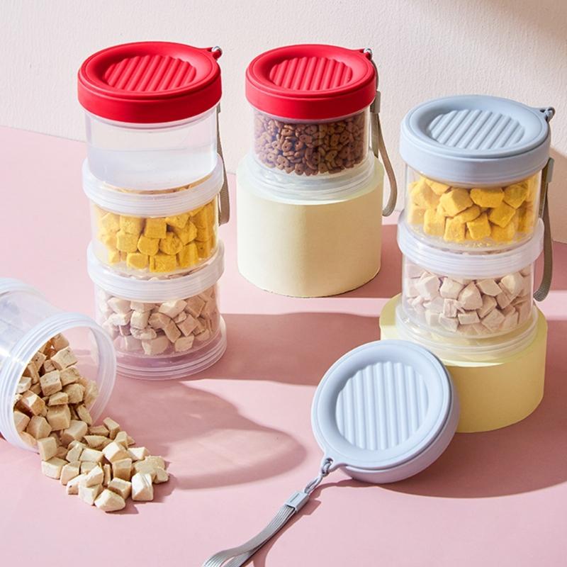 Portable Multi Layer Pet Food Organiser for Dog and Cats Travel Friendly Designs Sauce Bottle Seasoning Box