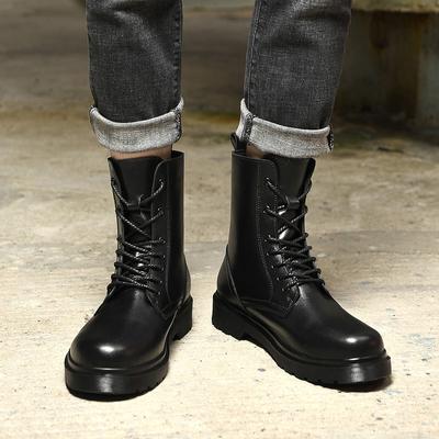 Modische, neue, hochwertige schwarze Lederstiefel für Herren, modischer Trend, rutschfest, langlebig, bequemes Reiten, vielseitig einsetzbar, wasserdicht, hohe Stiefel