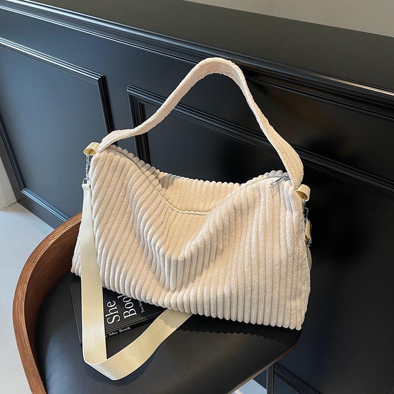 

Осенне-зимняя вельветовая сумка-тоут большой вместимости, женская новая простая наплечная сумка для поездок на работу, легкая сумка-мессенджер