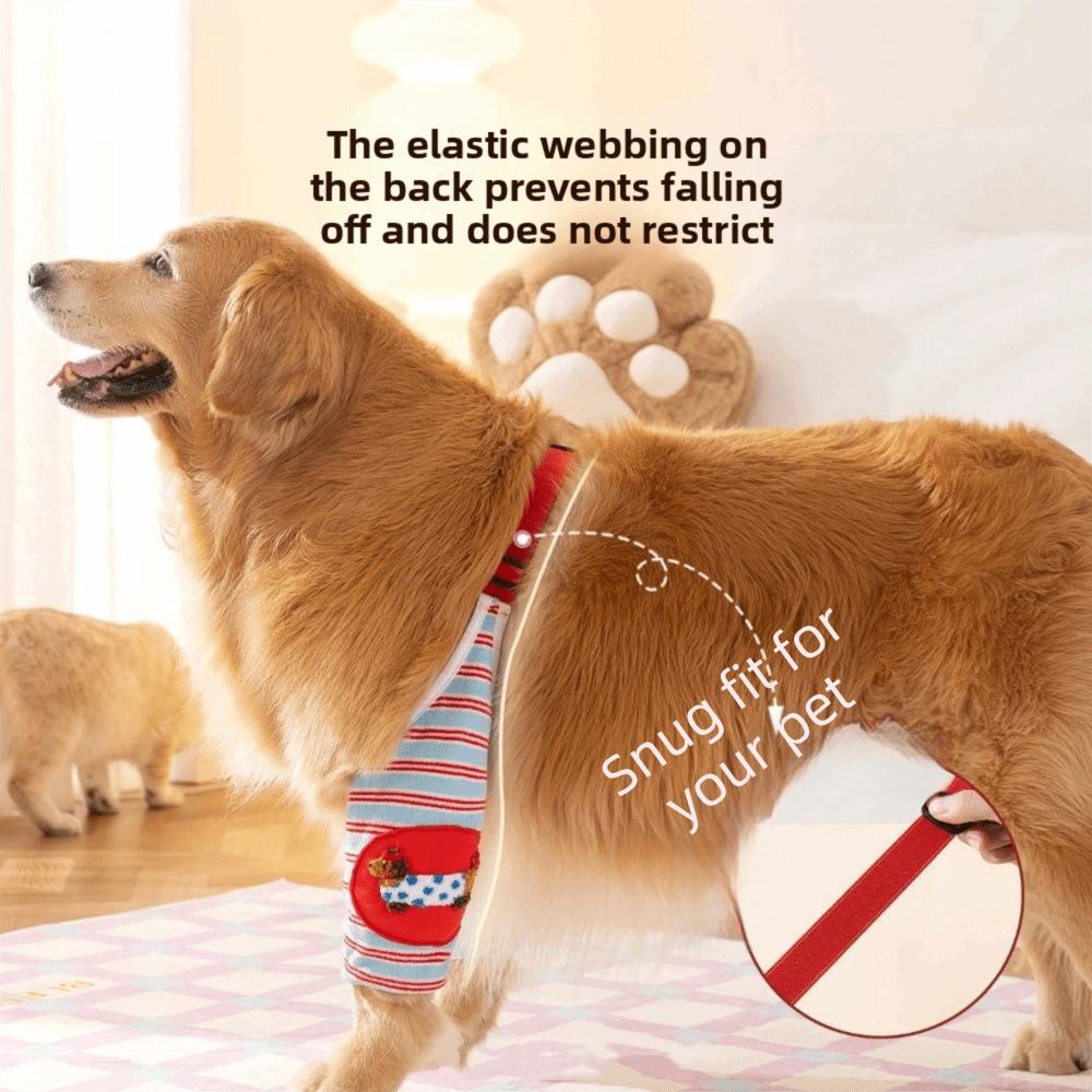 Striped Design Dog Elbow Brace Cartoon Pattern Puppy Joint Protector Dog Knee Pads Large Dogs