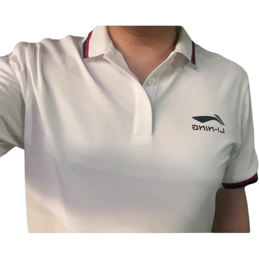 Li Ning Solid Color Polo Shirt Men tops White APLS127-1
