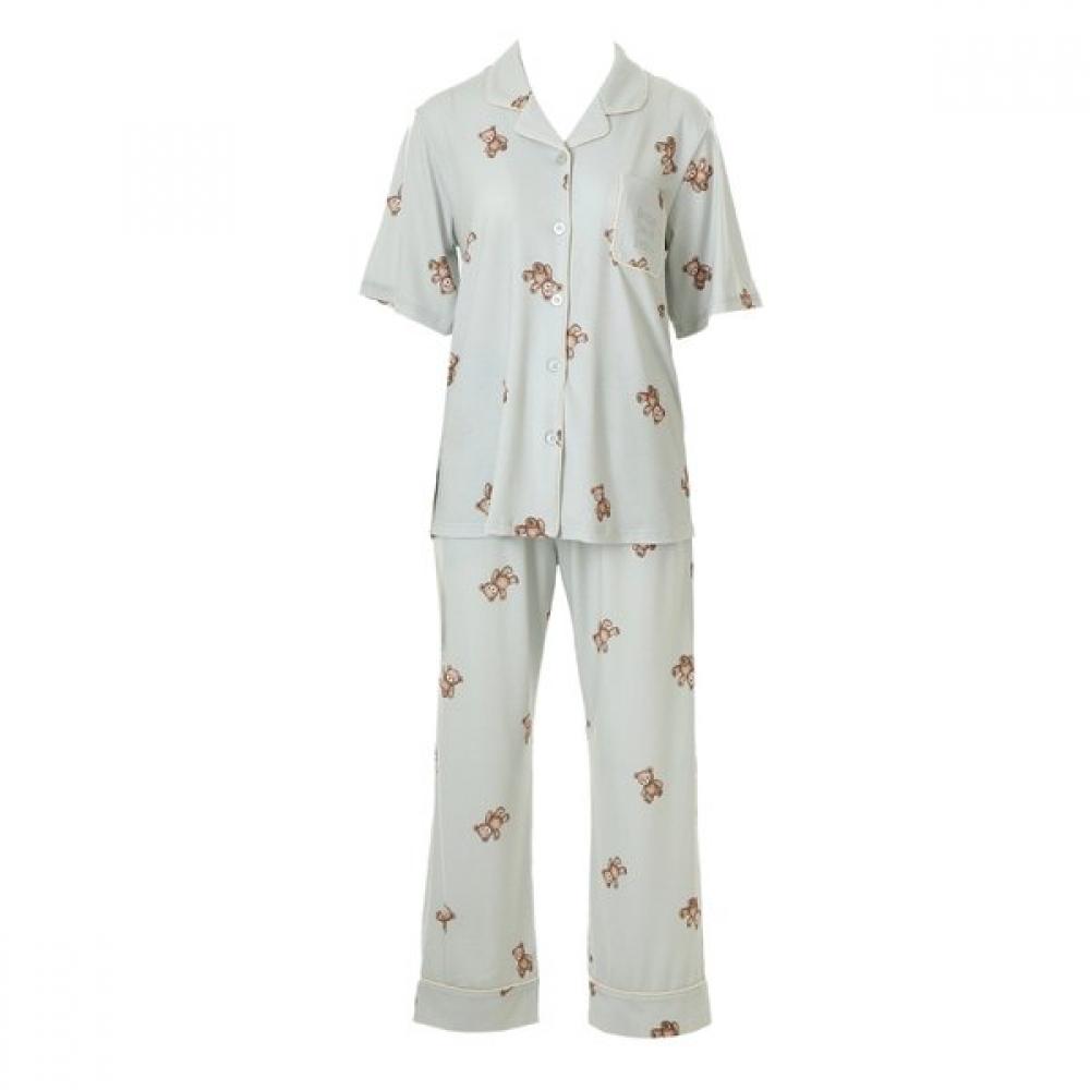 

VenuS Women S Pajama Set Bear Print polySSpan vevS119wvepS119w GR/85
