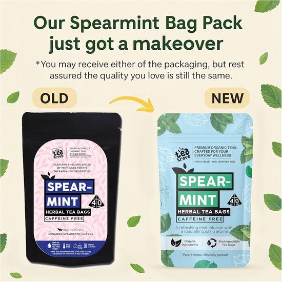 the tea trove Organic Spearmint Tea Bags - 40 Eco-Friendly Tea Bags (Pack Of 1), 0.04 Kg