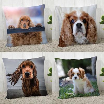 Spaniel Animal Pillowcase  Modern Home Living Room Decoration