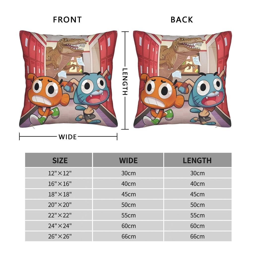 Decorative Pillow Cover The Amazing World Of Gumballs  Accessories Chair  Pillow Case Cover Zipper Multi-Size