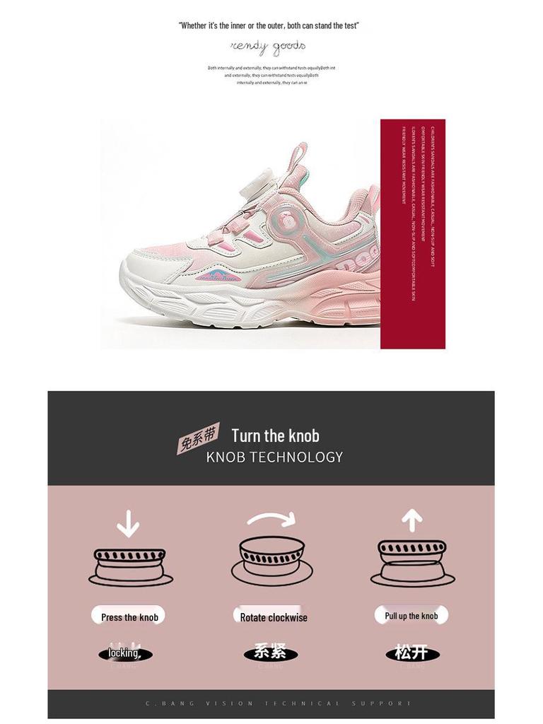 Kids' Breathable Cotton Running Shoes, Casual Sneakers for Girls, Spring & Fall Style