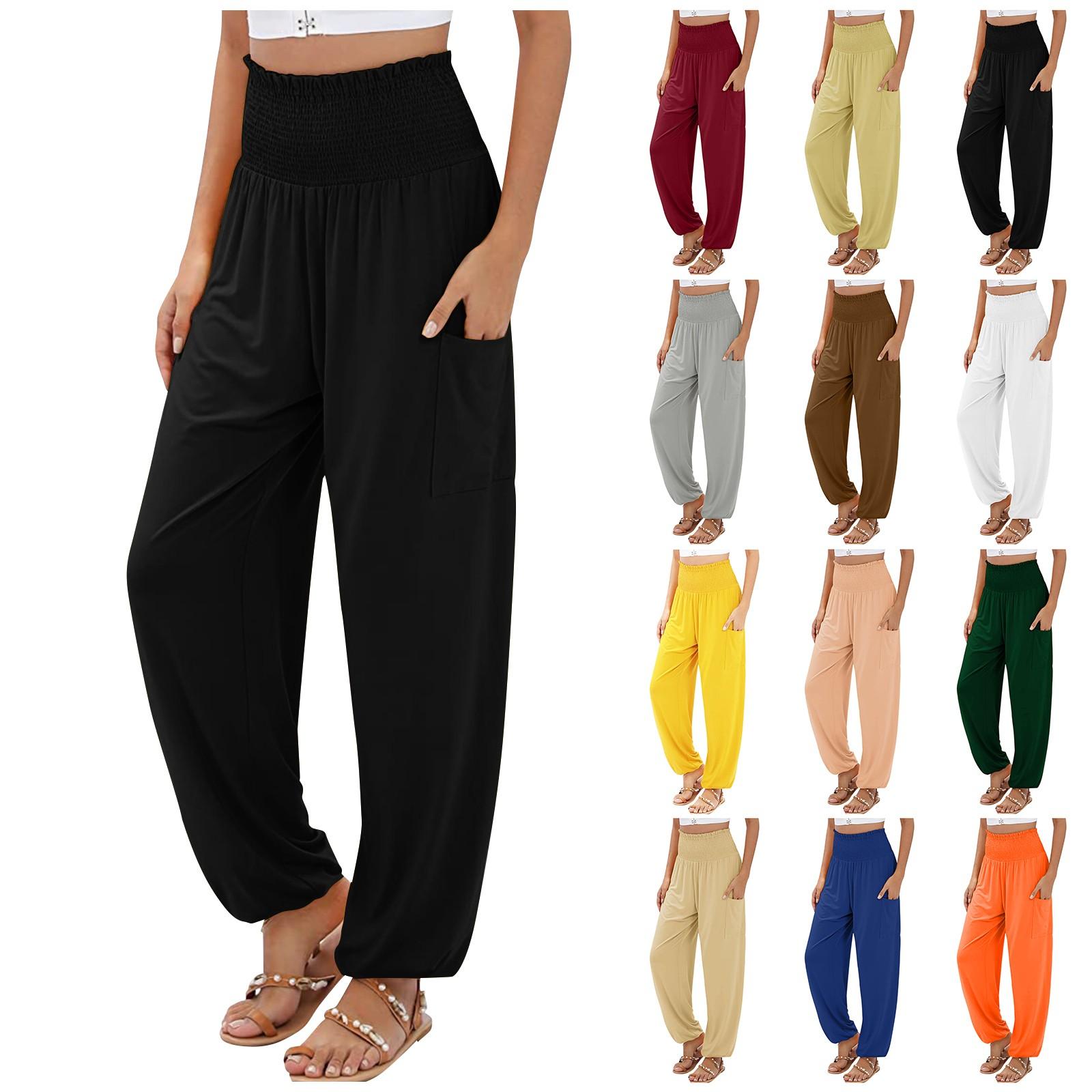 

Повседневные брюки, однотонные плиссированные леггинсы с высокой талией Повседневные брюки