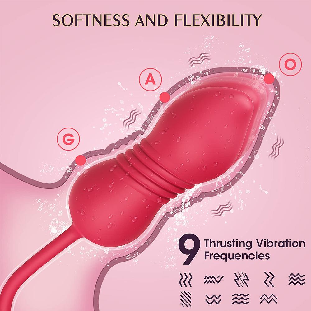 3 In 1 Rose Toy Vibrator for Woman Tongue Licking \nClitoral Stimulator Thrusting G Spot Dildo Clit Nipple Licker for Women Goods