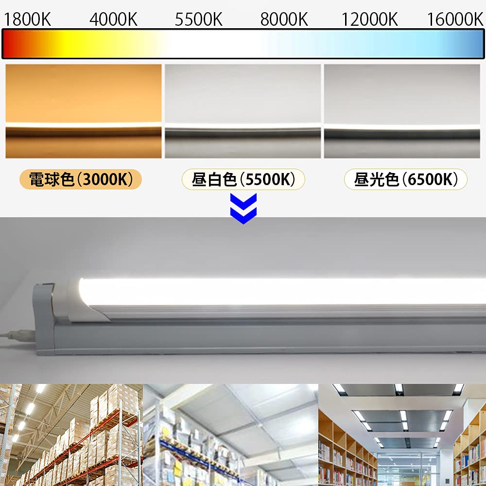 40W LED Fluorescent Light Bulb, Daylight White, G13 Base, 120cm, No Installation Required, for Rapid Start Use Only, 40W Straight Tube, 40-Type -