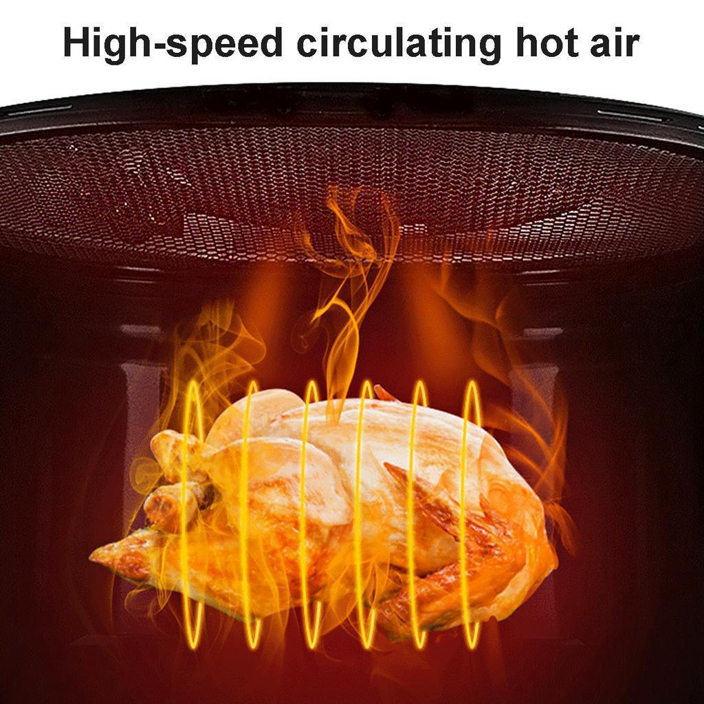 220V 5.5L Multifunction Air Fryer Oil free Health Fryer Cooker Smart Touch LCD Deep Airfryer Pizza Fryer 1500W