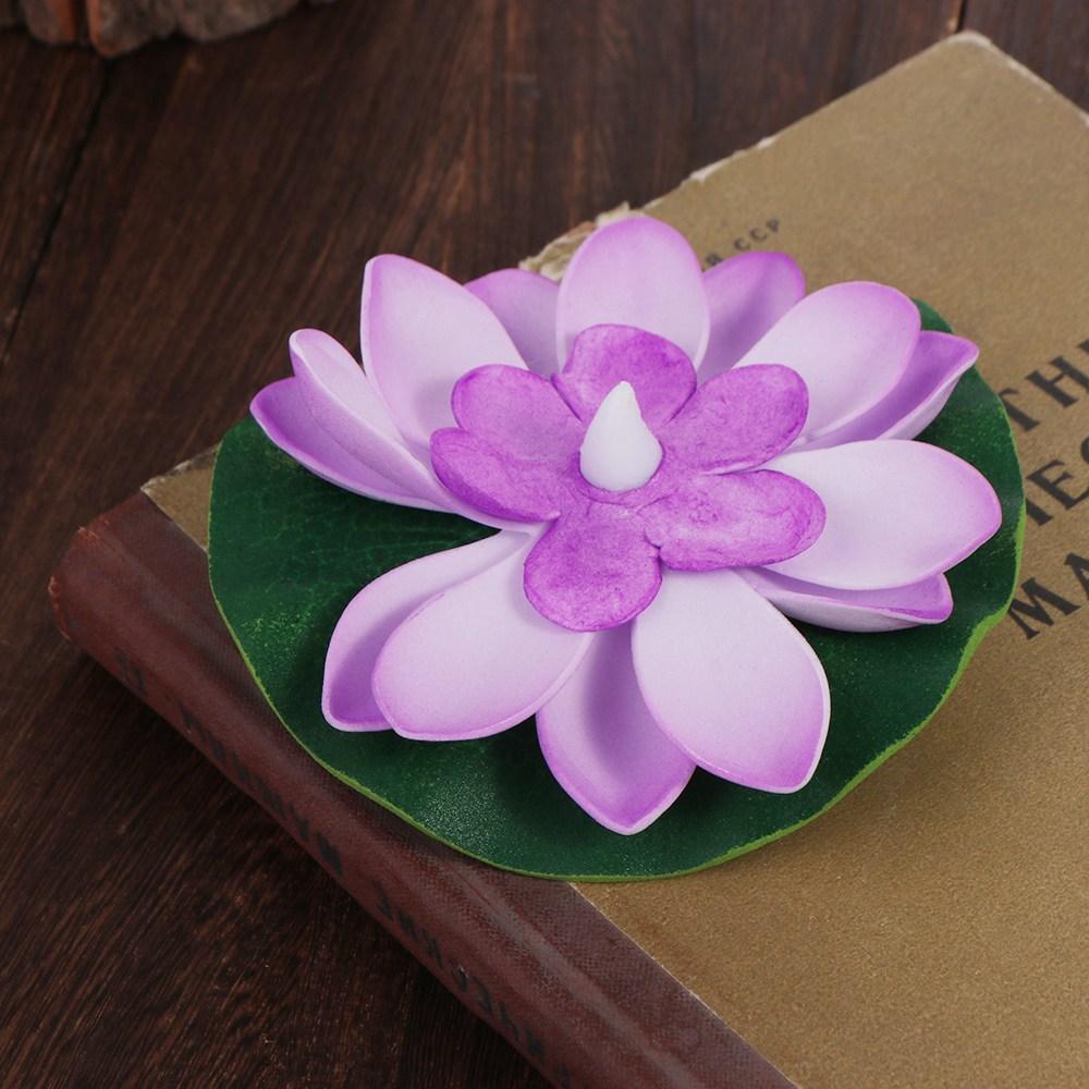 LED Electronic Candle Floating Water Lotus Lamp Waterproof Lotus Wishing Lamp  Garden