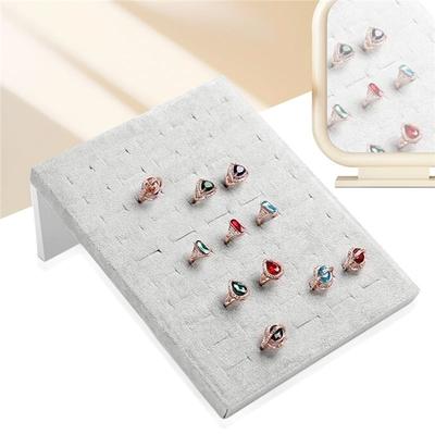 Suitable For Storing And Displaying Rings- High Quality Velvet L-Shaped 50-Ring Display Stand 1Pc