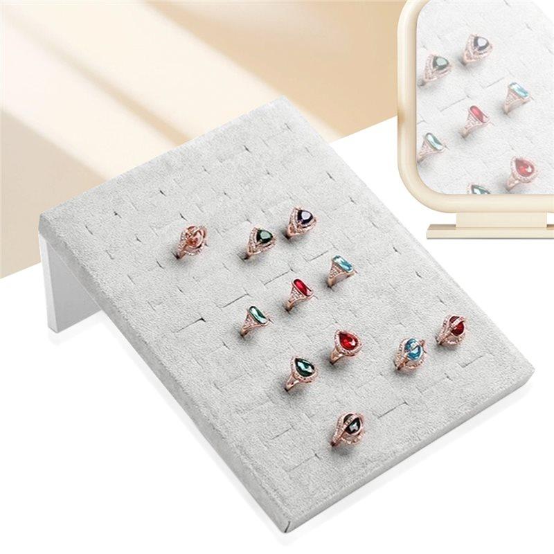 

AS60-Display Stand L-Shape Velvet 50-Ring High Quality 1Pc For Storing And Displaying Rings