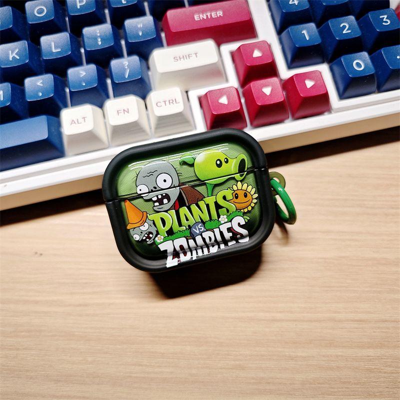 

Чехол для наушников Apple Bluetooth, Силиконовый мягкий чехол, устойчивый к падениям, для Airpodspro2, Новое поколение, Три поколения, Трендовый бренд, Мягкий чехол, Пять поколений AirPods 4 Plants vs Zombies